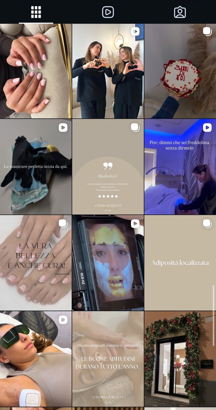 Griglia · nails, team, tecnologie — screenshot del profilo Instagram di Sveva a Story of Beauty