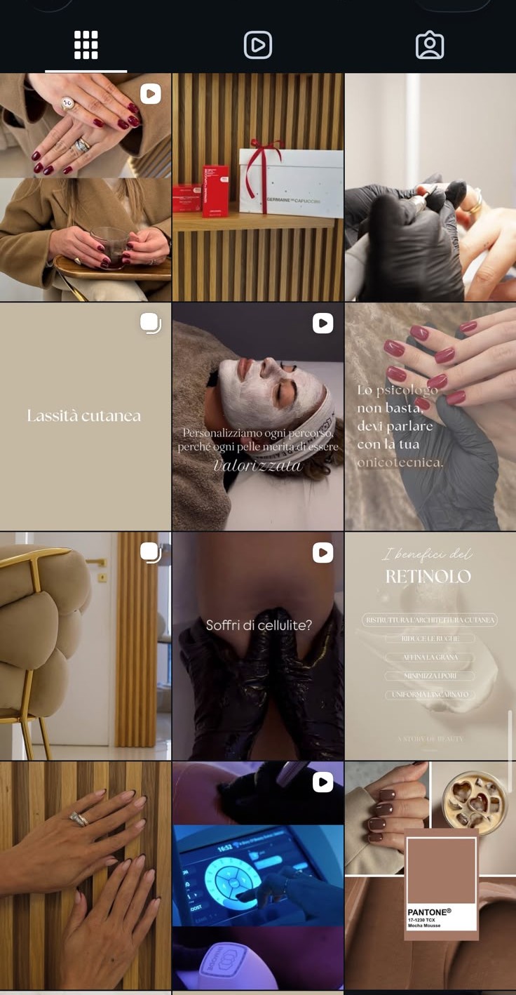 Griglia · cover editoriali — screenshot del profilo Instagram di Sveva a Story of Beauty